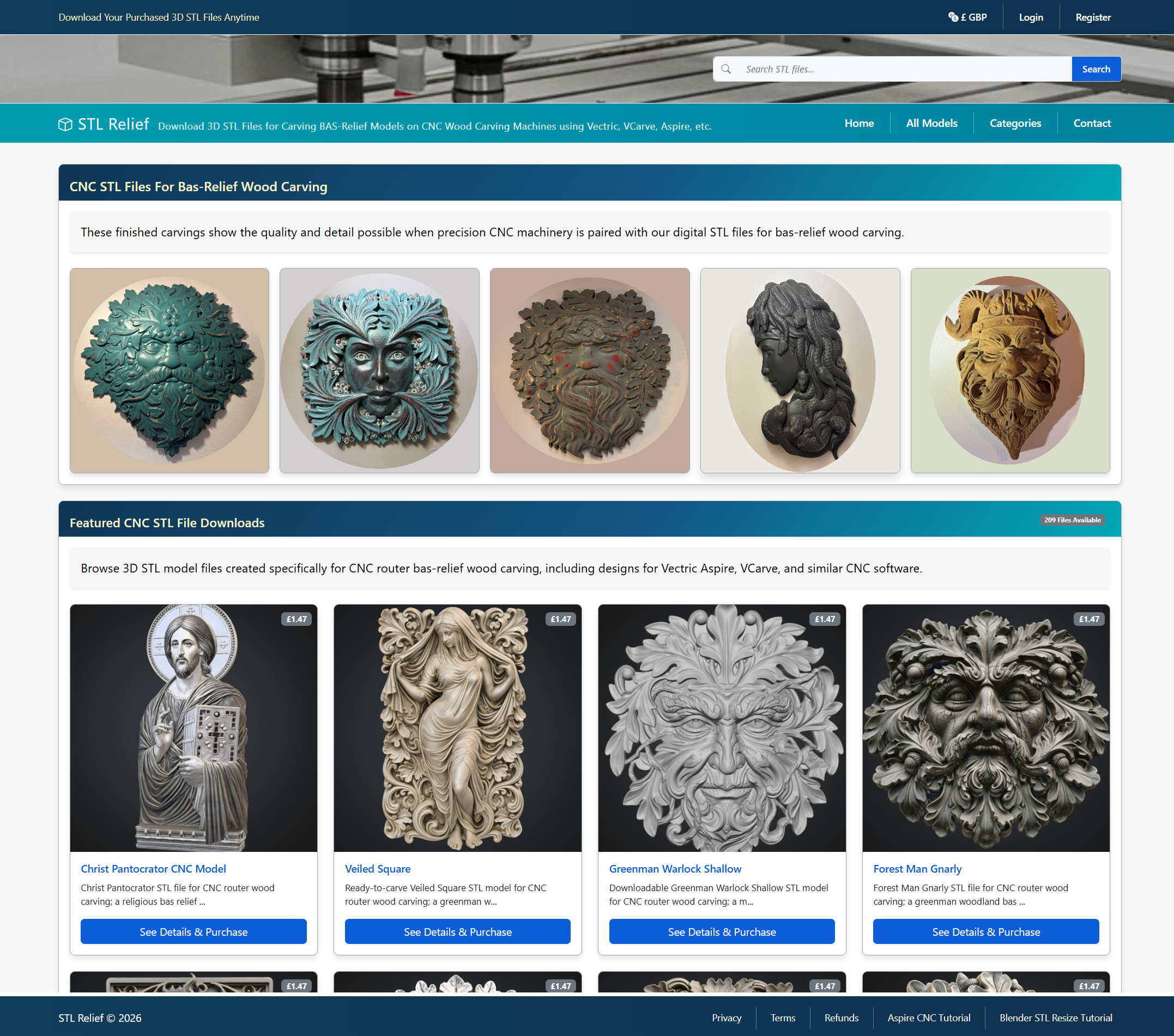 Screenshot of the STL Relief digital marketplace